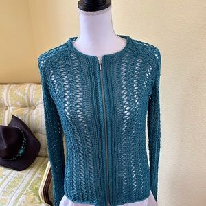 Crocheted zip sweater